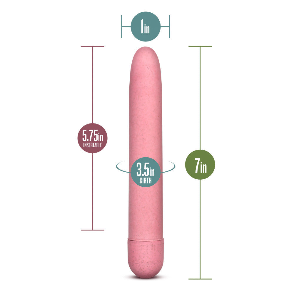 Gaia By Blush® | Eco: Plant-Based 7" Slim Multispeed Vibrator in Coral - Made from Sustainable BioFeel™
