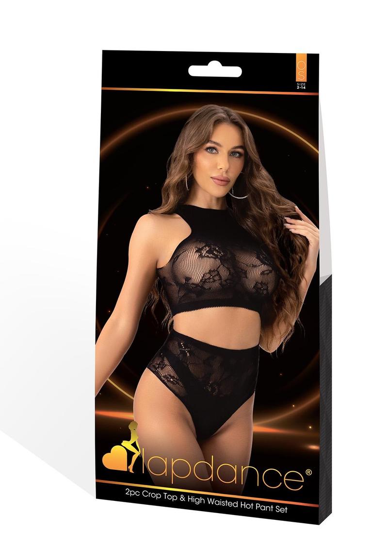 2PC CROP TOP & HIGH WAISTED HOT PANT-OS