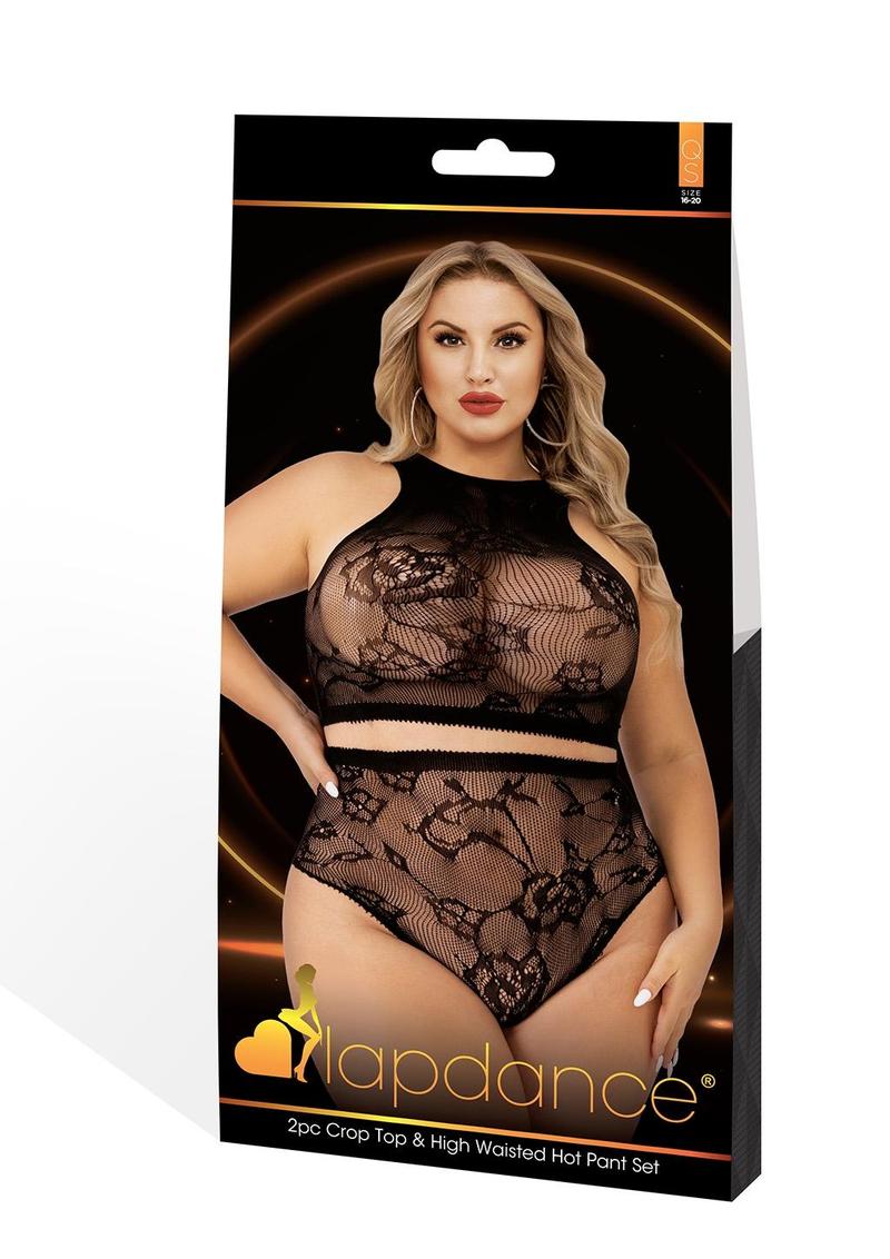 2PC CROP TOP & HIGH WAISTED HOT PANT-QS
