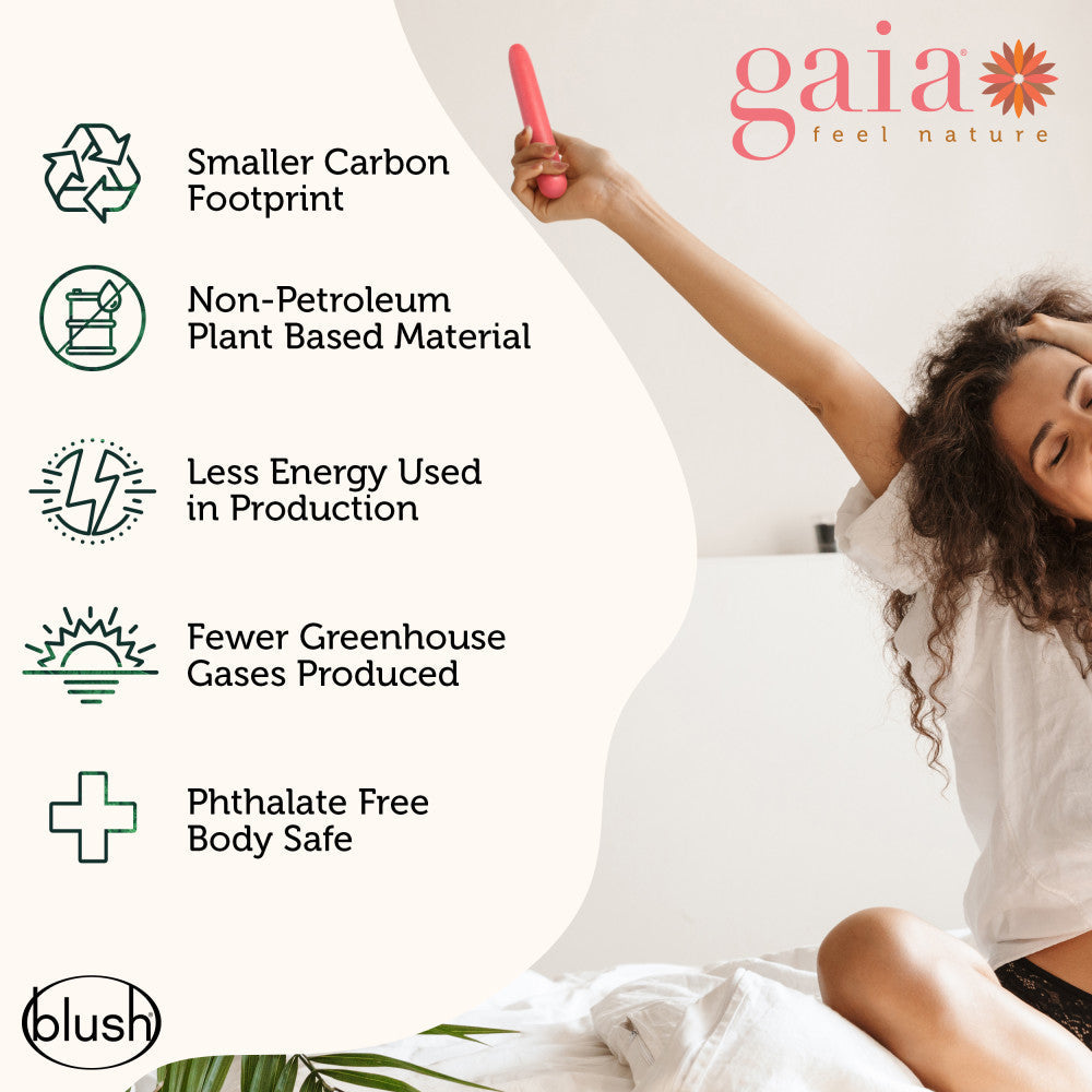 Gaia By Blush® | Eco: Plant-Based 7" Slim Multispeed Vibrator in Coral - Made from Sustainable BioFeel™