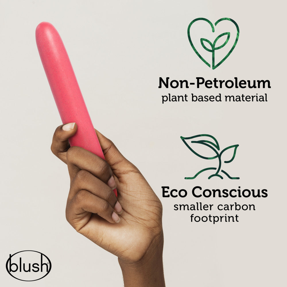 Gaia By Blush® | Eco: Plant-Based 7" Slim Multispeed Vibrator in Coral - Made from Sustainable BioFeel™