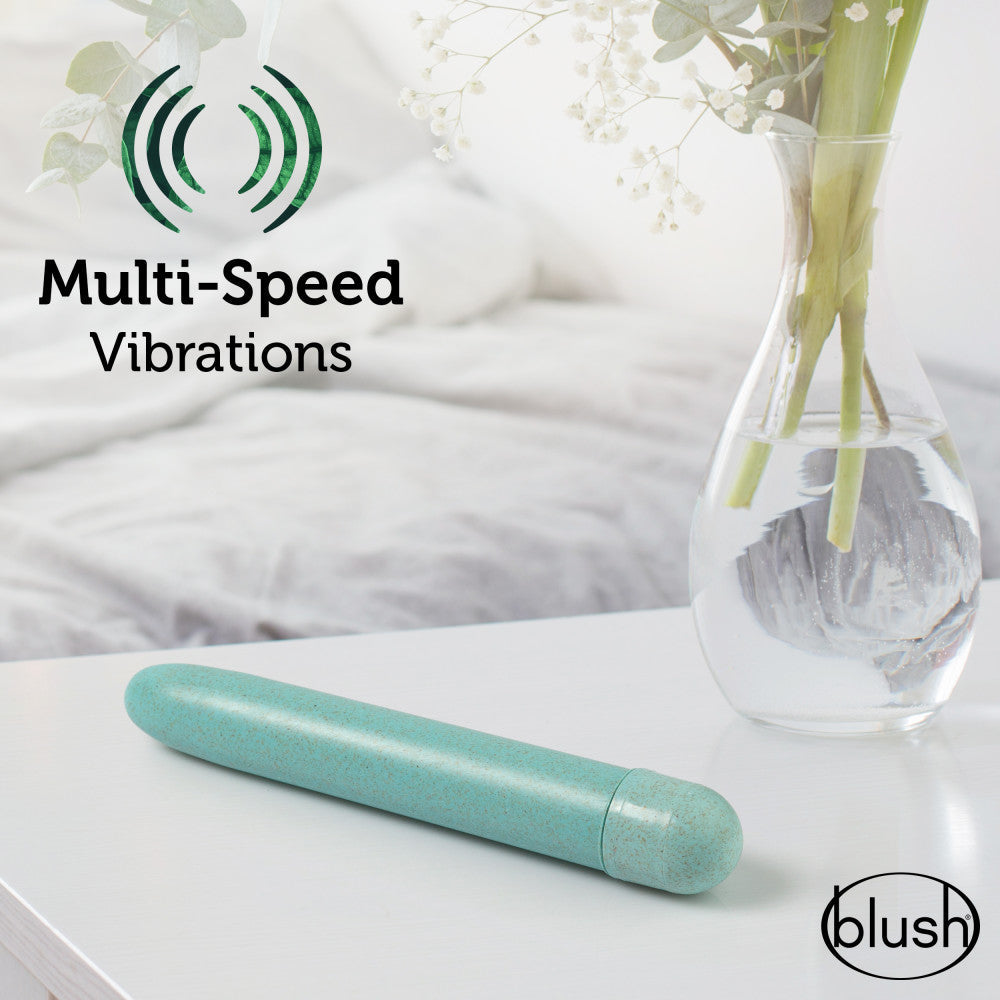Gaia By Blush® | Eco: Plant-Based 7" Slim Multispeed Vibrator- Aqua