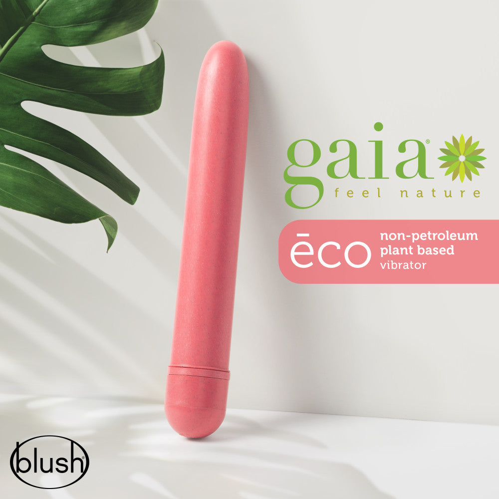 Gaia By Blush® | Eco: Plant-Based 7" Slim Multispeed Vibrator in Coral - Made from Sustainable BioFeel™