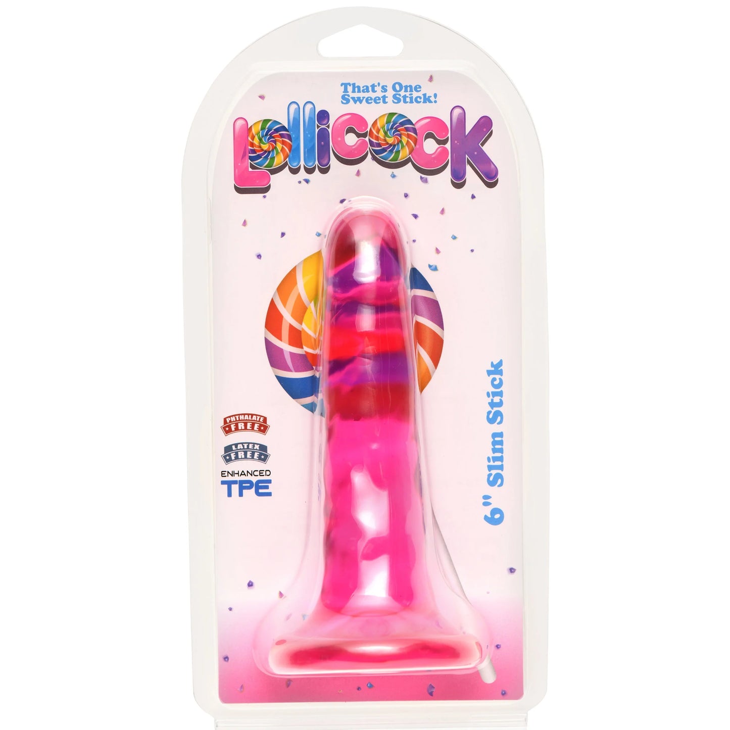 Lollicock 6" Slim Stick Dildo - Cherry Ice