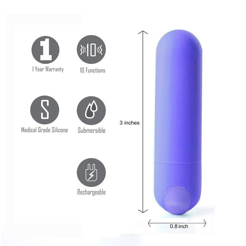 JESSI USB Rechargeable Super Charged Mini Bullet PURPLE.