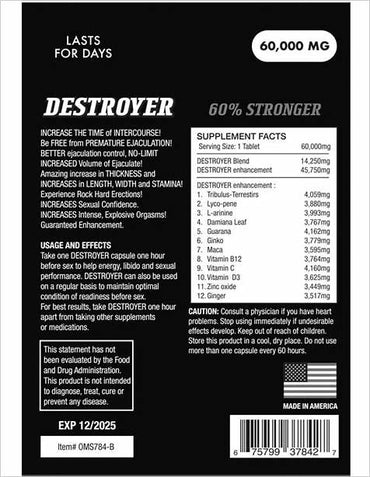 Destr0yer Male Enhancement - 1 ct.
