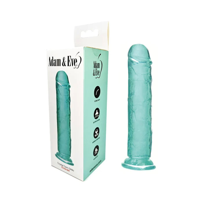 Adam & Eve Crystal Gem 7" Dildo - Emerald