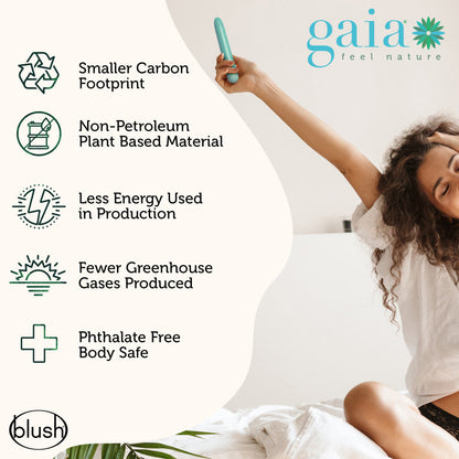 Gaia By Blush® | Eco: Plant-Based 7" Slim Multispeed Vibrator- Aqua