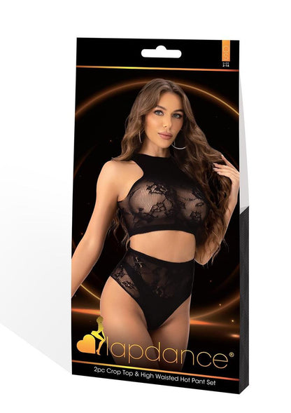 2PC CROP TOP & HIGH WAISTED HOT PANT-OS
