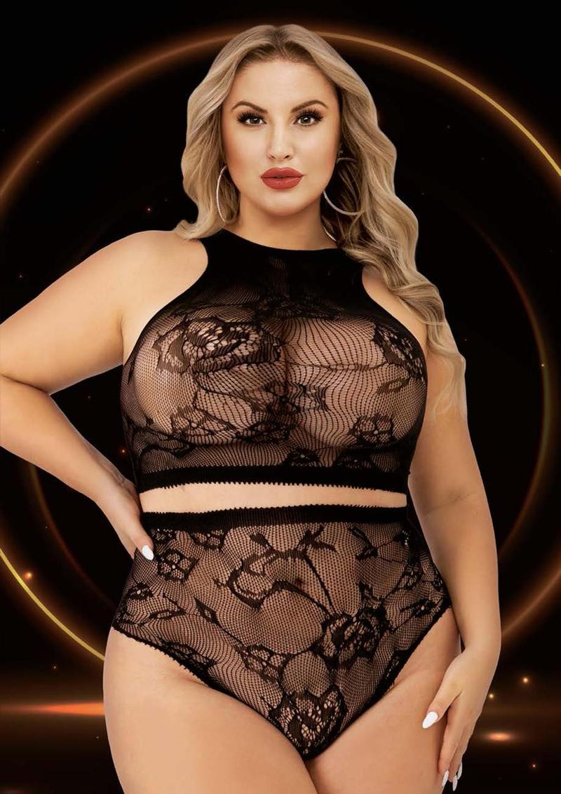 2PC CROP TOP & HIGH WAISTED HOT PANT-QS