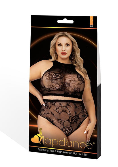 2PC CROP TOP & HIGH WAISTED HOT PANT-QS