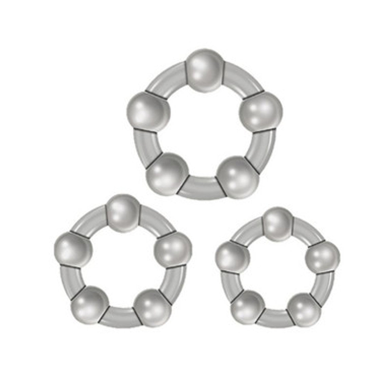 Three Amigos Clear Cock Ring Set