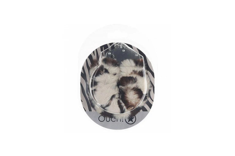 Ouch! - Heavy-duty Fluffy Handcuffs - Snow Leopard