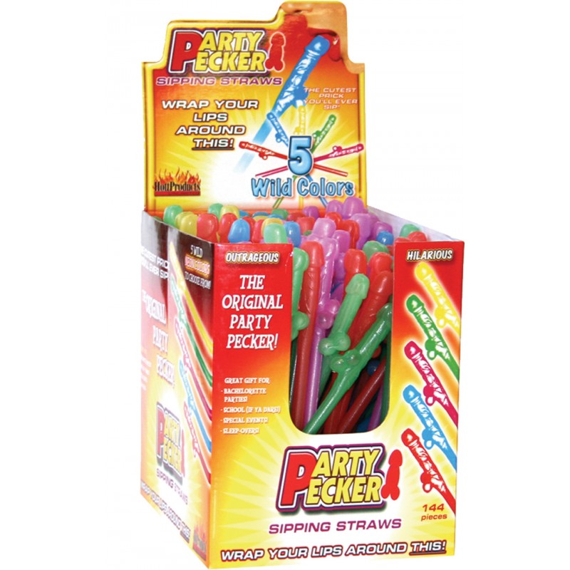 Neon Pecker Straws - Assorted Colors