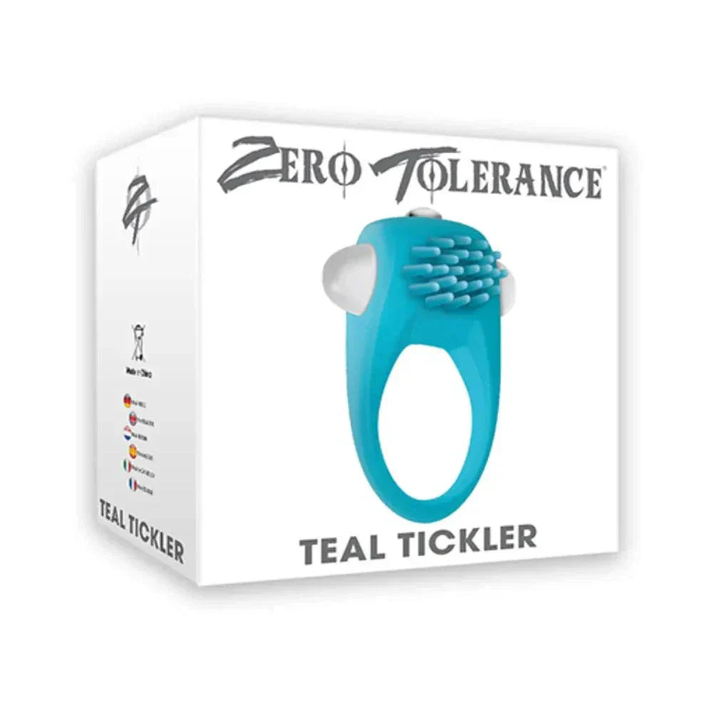 Teal Tickler Vibrating Cock Ring