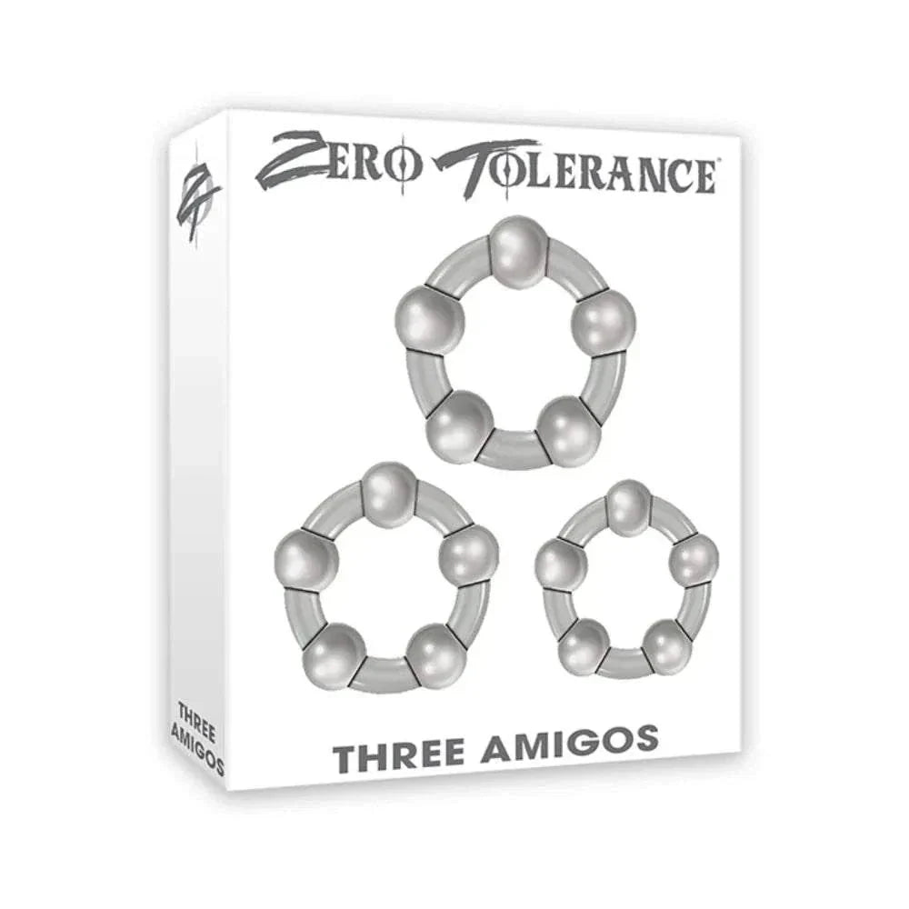 Three Amigos Clear Cock Ring Set