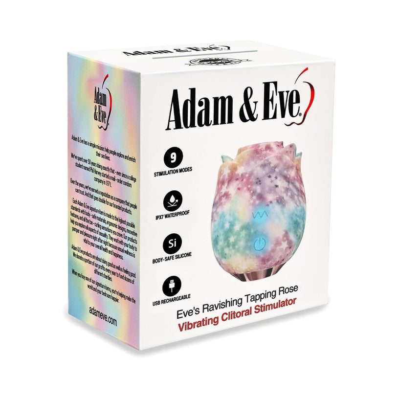 Adam & Eve Eve's Ravishing Rose Tapping Clitoral Stimulator Rainbow