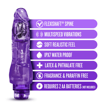 Fantasy Vibe Realistic 9-Inch Vibrating Dildo - Purple