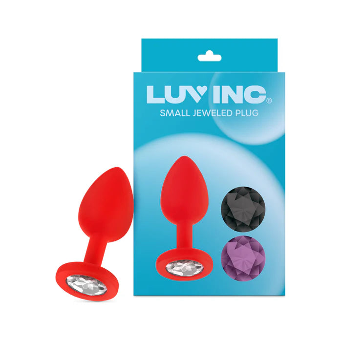Luv Inc. Jeweled Small Plug w/ 3 Interchangeable Gems - Red