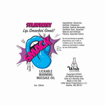 SMACK Lickable Massage Oil - Strawberry 2 oz.