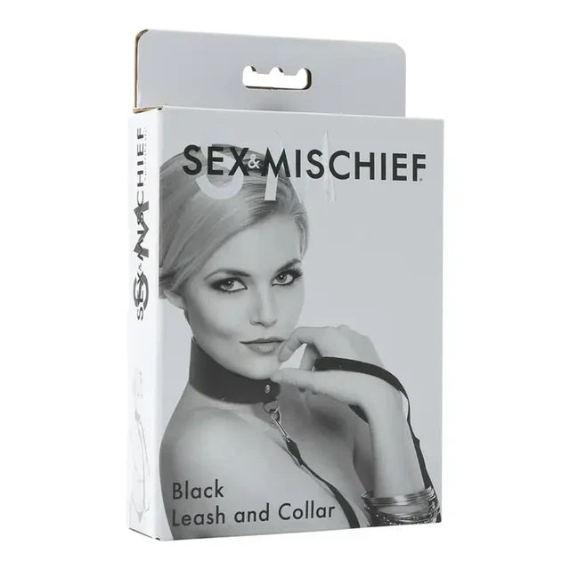 S & M Black Collar & Leash