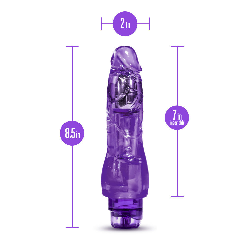 Fantasy Vibe Realistic 9-Inch Vibrating Dildo - Purple