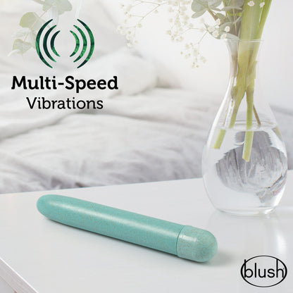 Gaia By Blush® | Eco: Plant-Based 7" Slim Multispeed Vibrator- Aqua