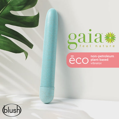 Gaia By Blush® | Eco: Plant-Based 7" Slim Multispeed Vibrator- Aqua
