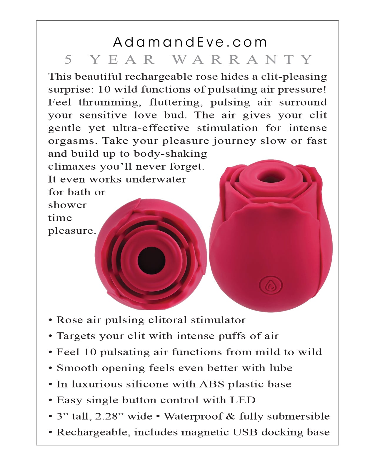 Adam & Eve Eve's Ravishing Rose Clit Pleaser - Red