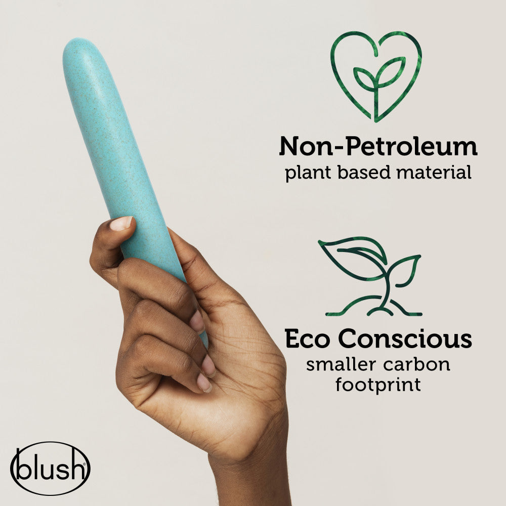 Gaia By Blush® | Eco: Plant-Based 7" Slim Multispeed Vibrator- Aqua
