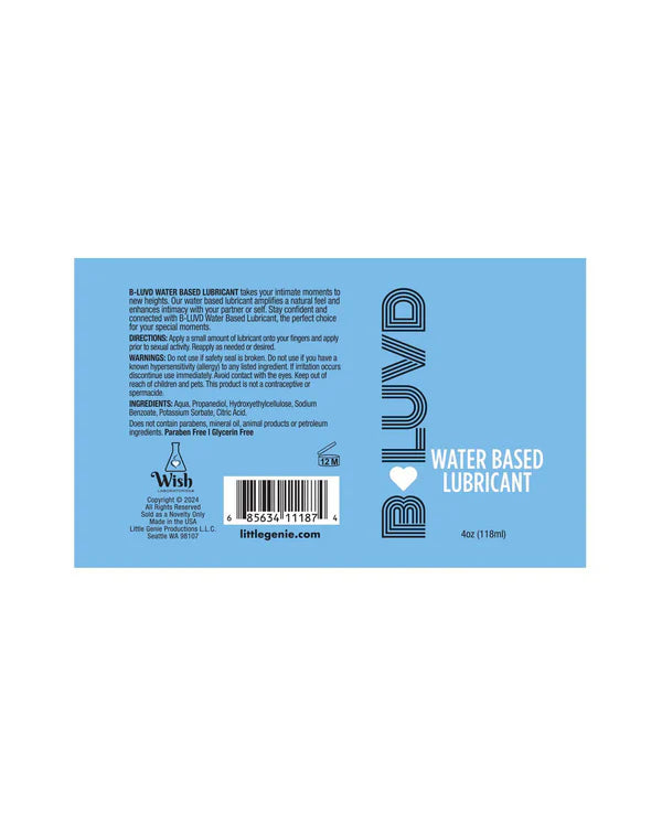 B-LUVD Water-based Lubricant - 4 oz.