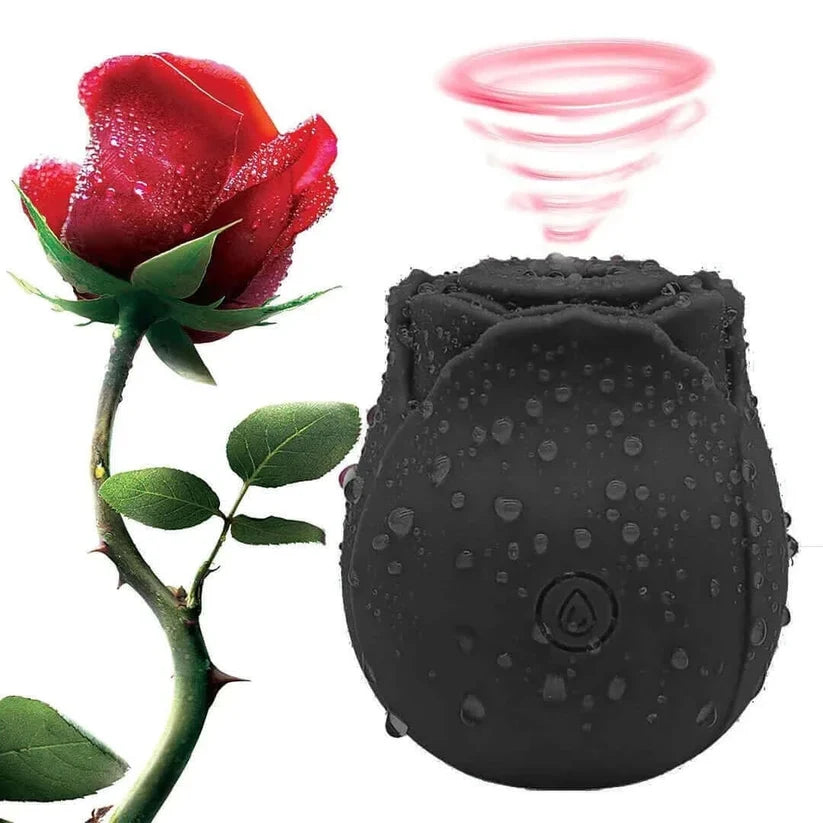 Sucking Rose Vibrator - Black