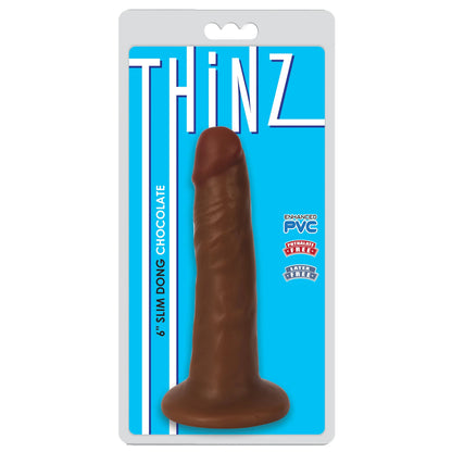 6" Slim Dildo - Dark