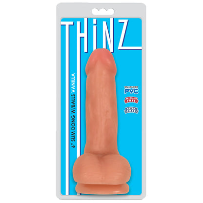 6" Slim Dildo with Balls - Light