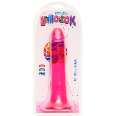 Lollicock 8" Slim Stick Dildo - Cherry Ice