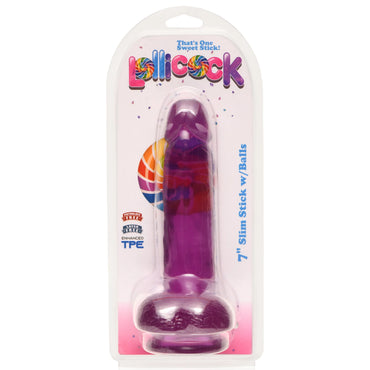 Lollicock 7" Slim Stick with Balls - Grape Ice