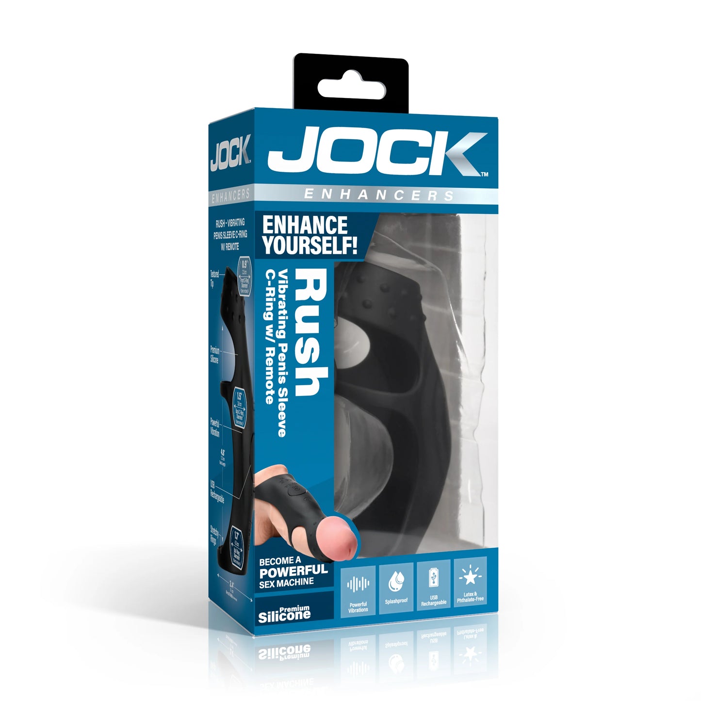 JOCK Rush Vibrating Penis Sleeve C-Ring w/ Remote
