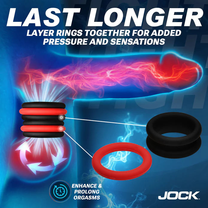 JOCK Enhancers 2-in-1 Silicone Cock Ring Set of 3