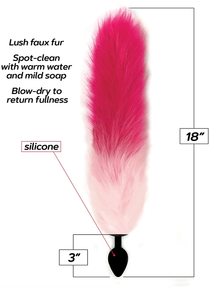Foxy Silicone Fox Tail Plug- Pink