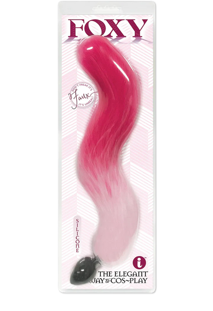 Foxy Silicone Fox Tail Plug- Pink