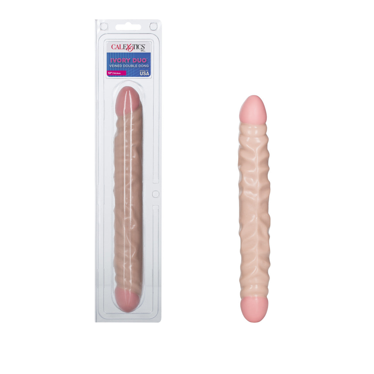 Veined Double Dong 12"/30.5 cm - Ivory