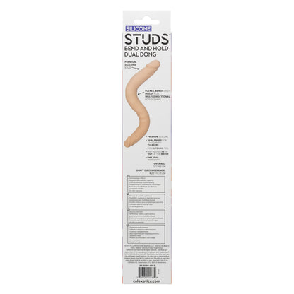 Silicone Studs Bend and Hold Dual Dong 12"- Ivory