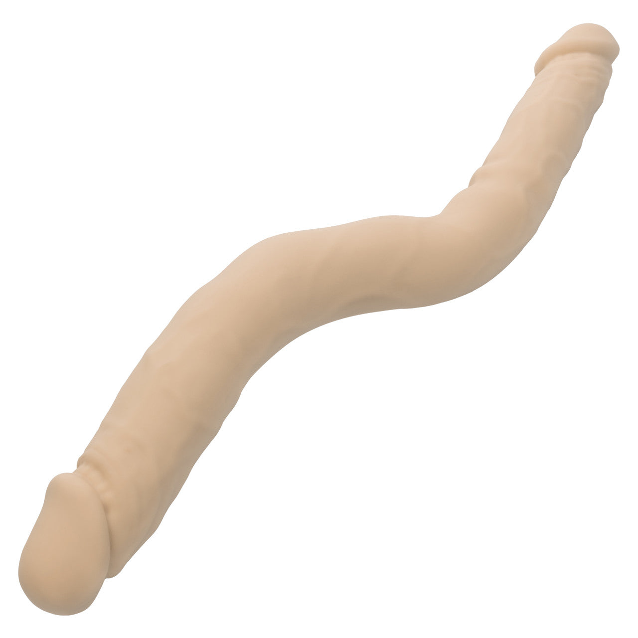 Silicone Studs Bend and Hold Dual Dong 12"- Ivory
