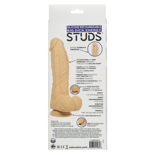 Big Dick Energy Silicone Studs Ivory Dildo