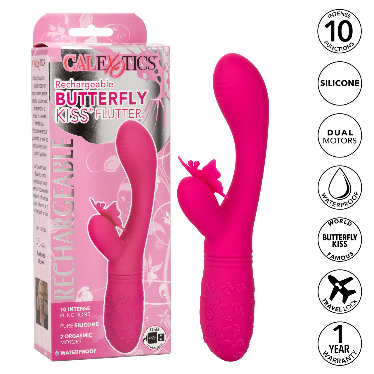 Rechargeable Butterfly Kiss® Flutter - Pink