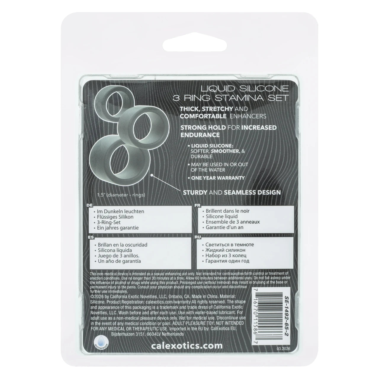 Alpha™ Liquid Silicone 3 Ring Stamina Set
