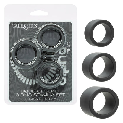 Alpha™ Liquid Silicone 3 Ring Stamina Set