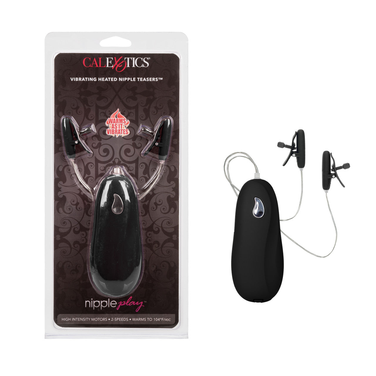Nipple Play® Vibrating Heated Nipple Teasers - Black