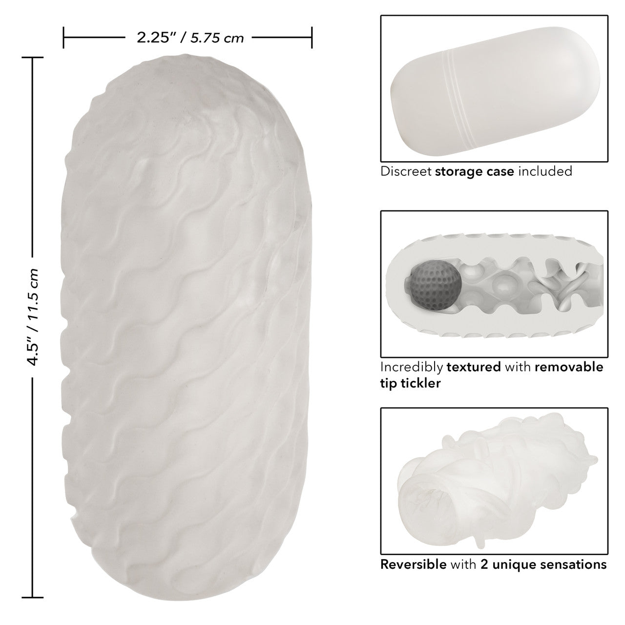 Boundless® Reversible Squishy Ball Stroker - Smoke