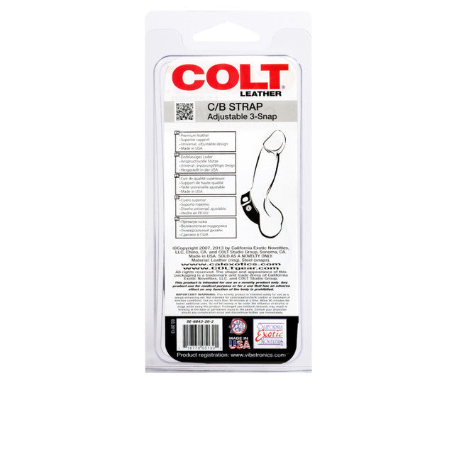 COLT® Leather C/B Strap Adjustable 3-Snap